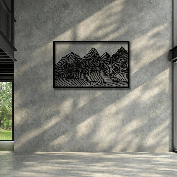 Mountian Wall Art, Forest Metal Decor, Scandinavian Decor, Metal Wall Art, Gift for Father, Mountain Decor, Nature Landscape, Range Decor